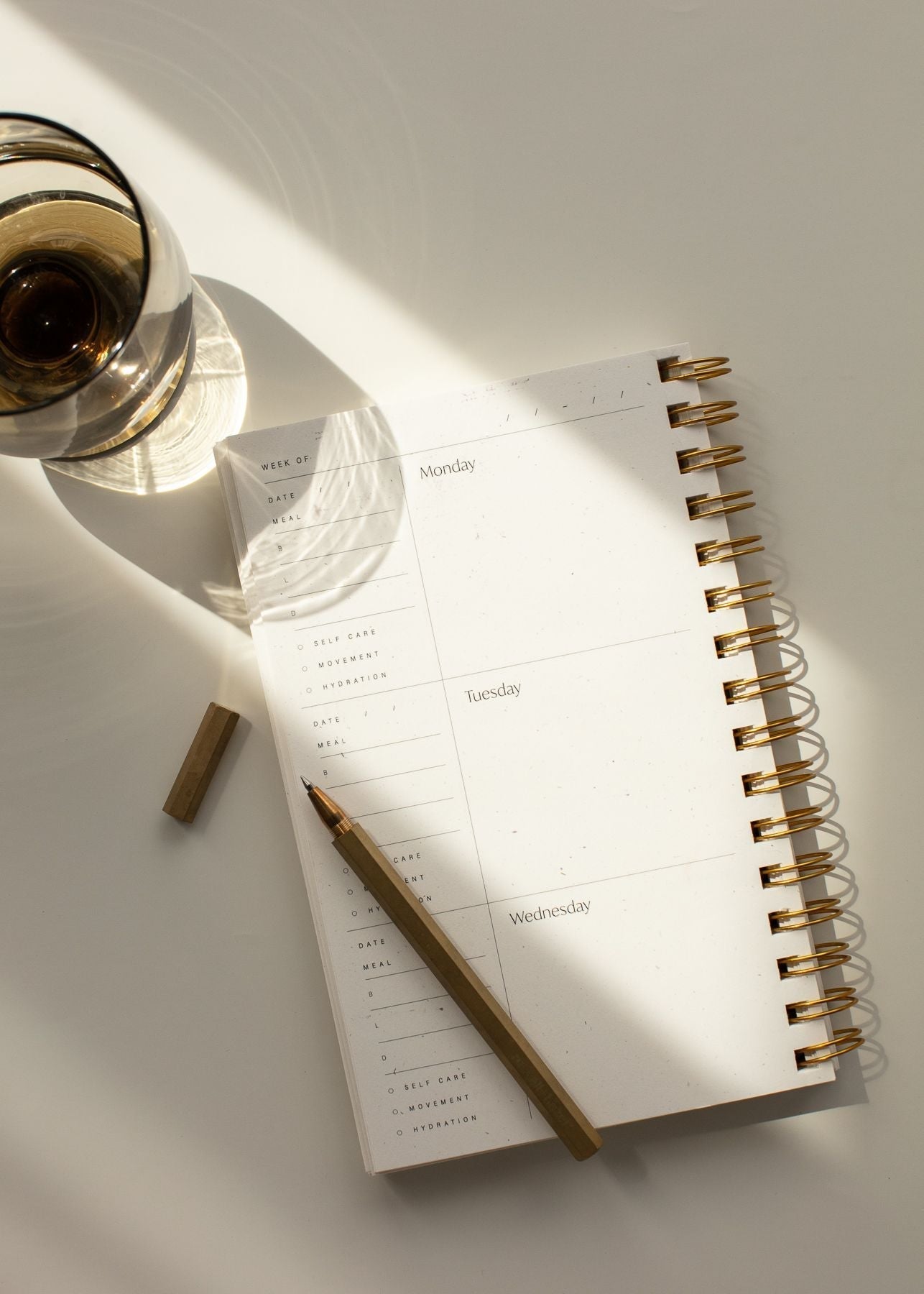 Family calendar or agenda book with pen