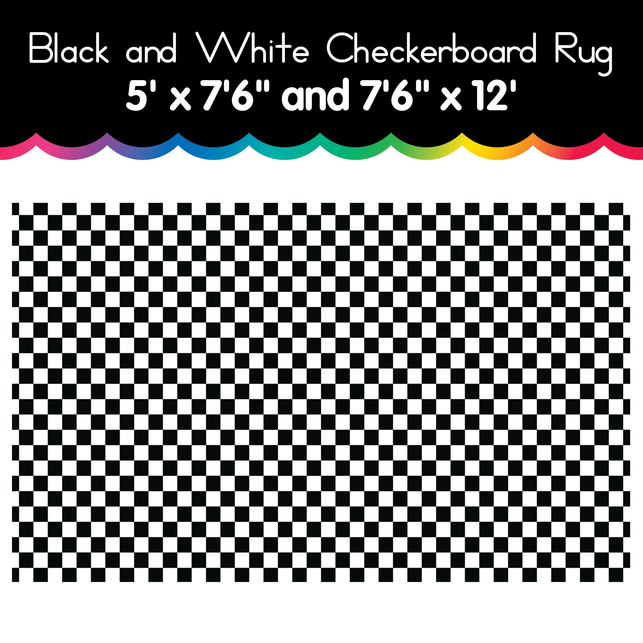 Black and White Checkerboard Rug