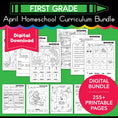 Load image into Gallery viewer, Printable First Grade April Homeschool Curriculum Bundle