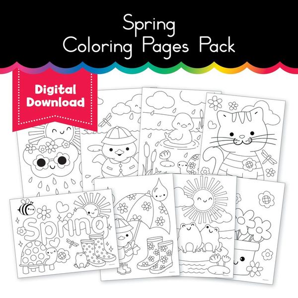 Spring Coloring Pages Pack