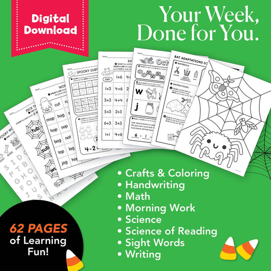 Printable First Grade October Week 4 Resources