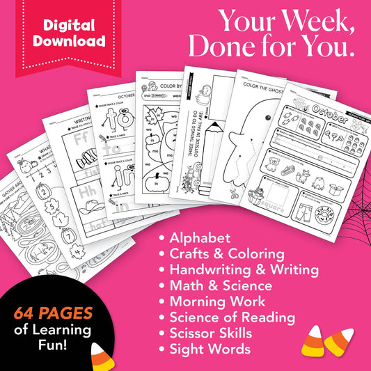 Printable Kindergarten October Week 2 Resources