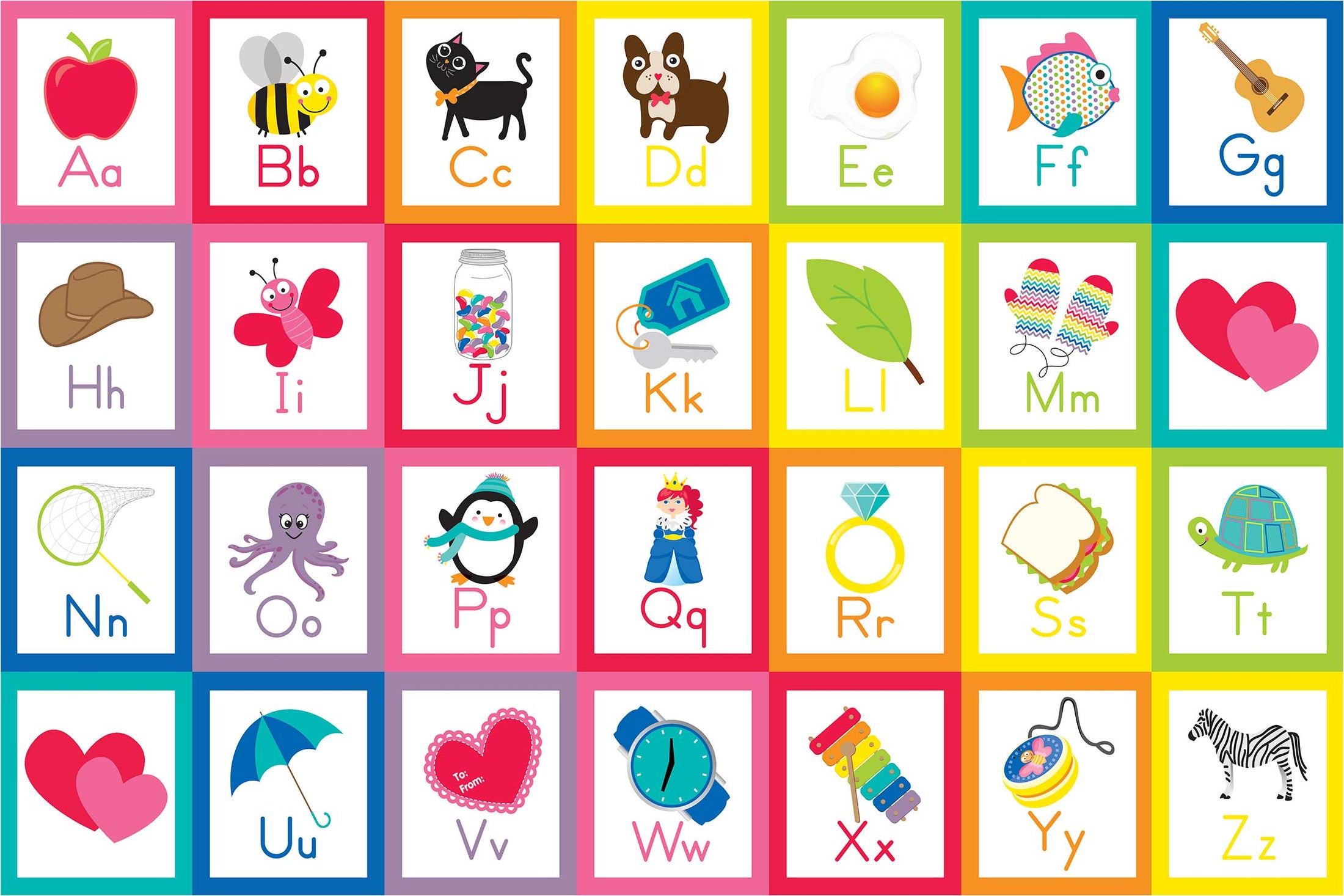 Rainbow Alphabet Cards Sit Spots Rug