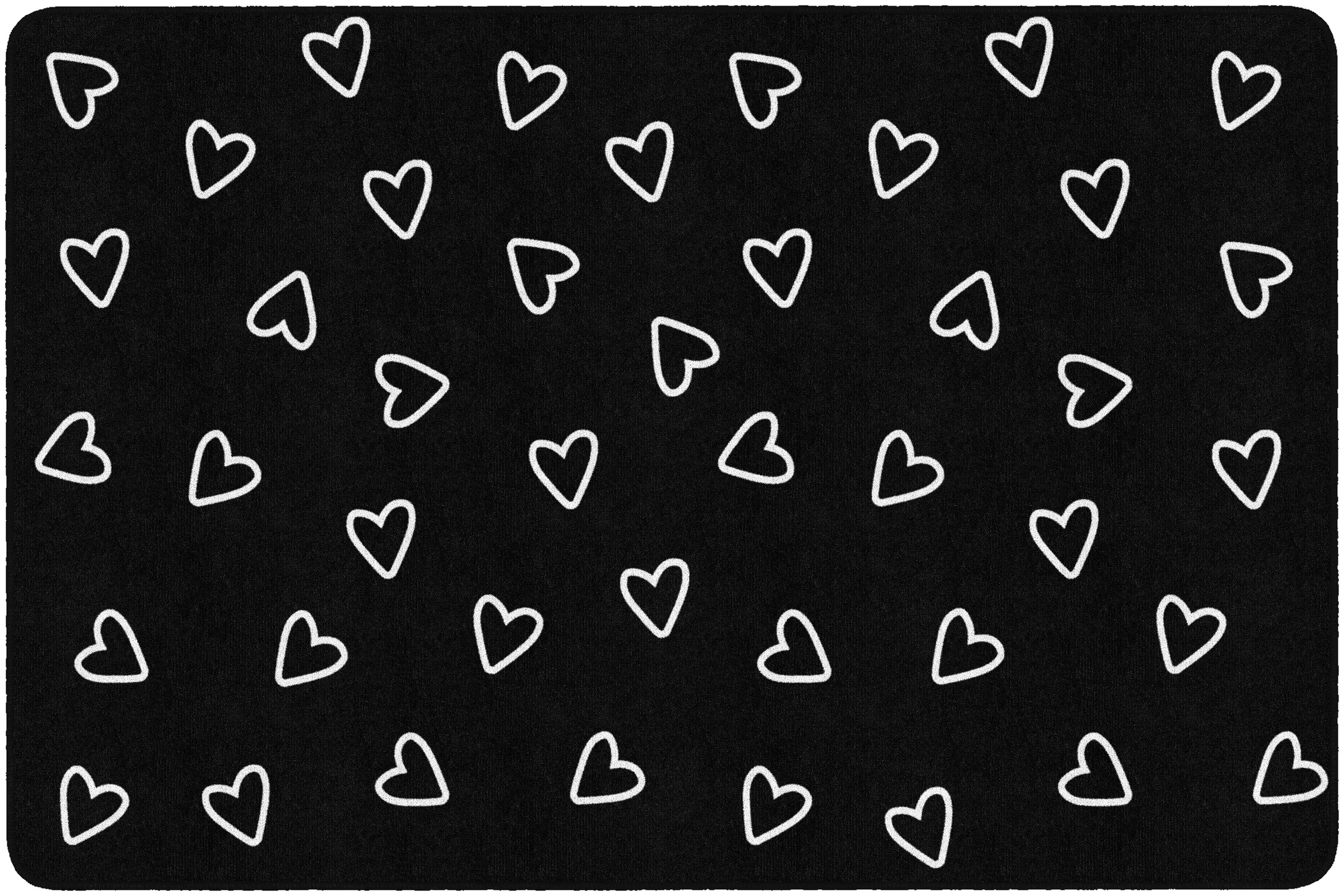 Black and White Hearts Classroom Rug by Schoolgirl Style