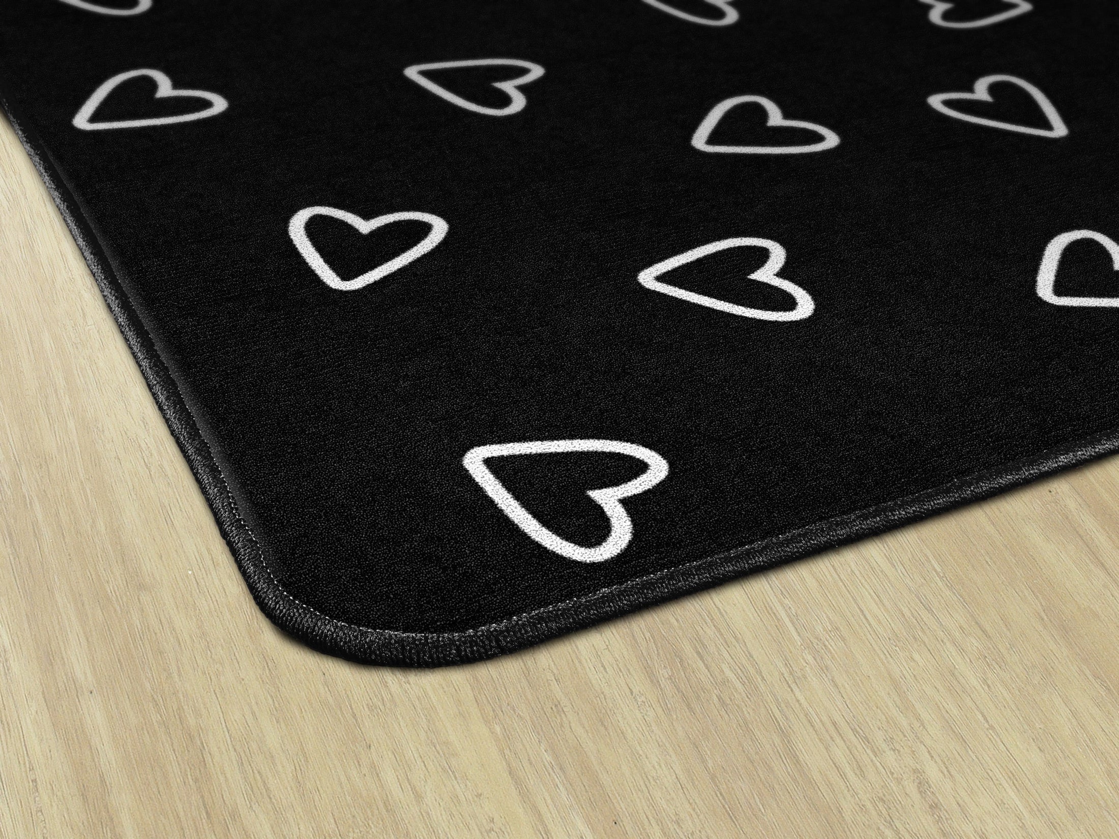 Black and White Hearts Classroom Rug by Schoolgirl Style