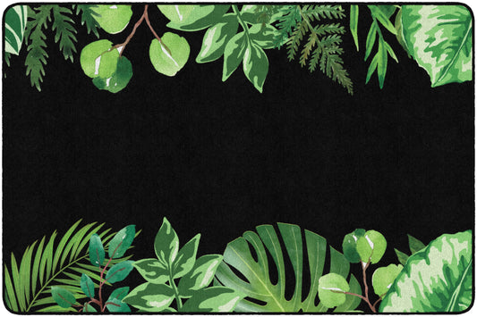 Greenery on Black Classroom Rug by Schoolgirl Style