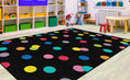 Load image into Gallery viewer, Rainbow Polka Dots Classroom Rugs  by Schoolgirl Style