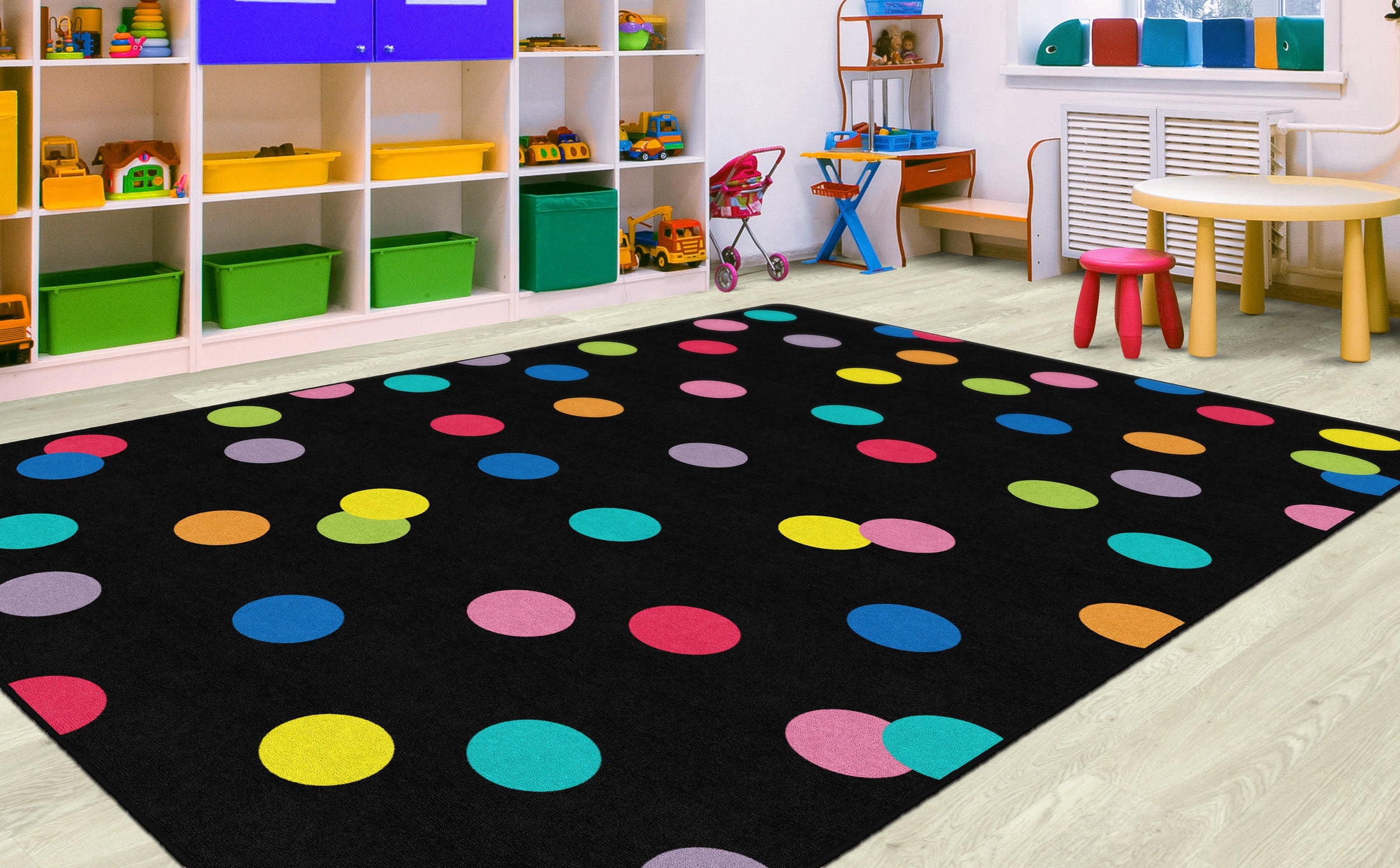 Rainbow Polka Dots Classroom Rugs  by Schoolgirl Style