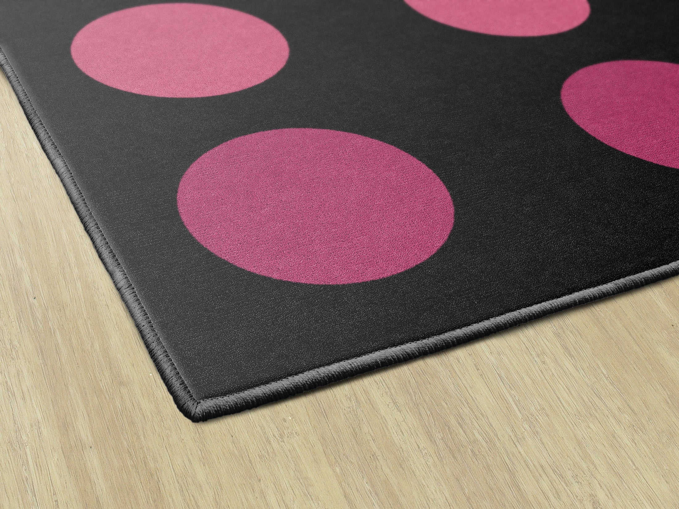 Rainbow Dots on Black Seating Classroom Rug by Schoolgirl Style