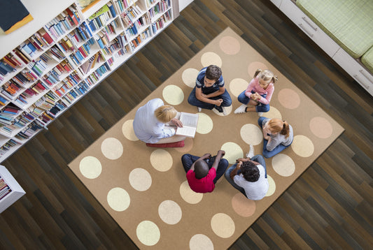 Neutral Sit Spots Classroom Rug by Schoolgirl Style