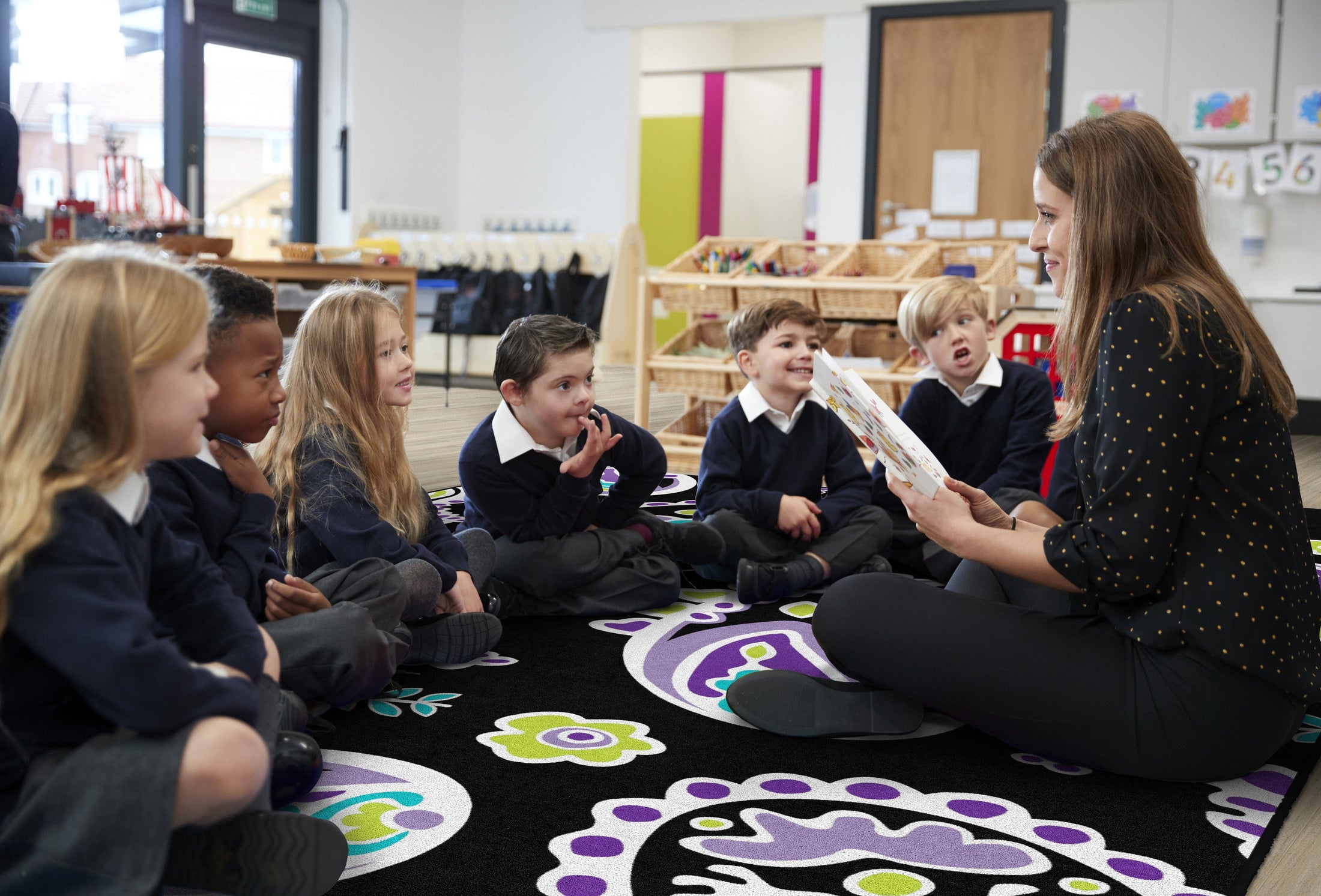 Midnight Orchid Paisley Classroom Rug by Schoolgirl Style