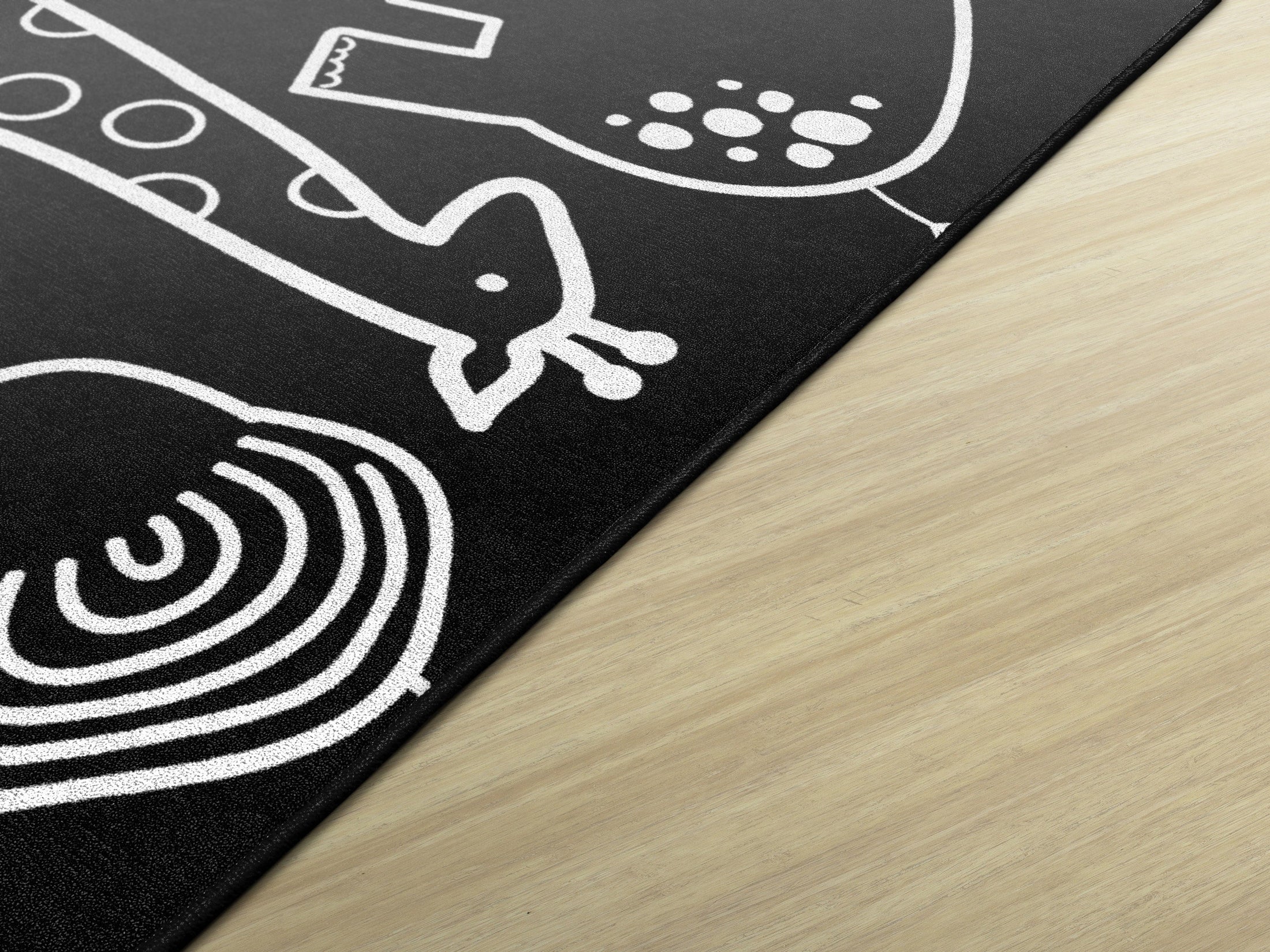 Safari Animals on Black Classroom Rug by Schoolgirl Style