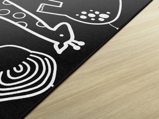 Safari Animals on Black Classroom Rug by Schoolgirl Style