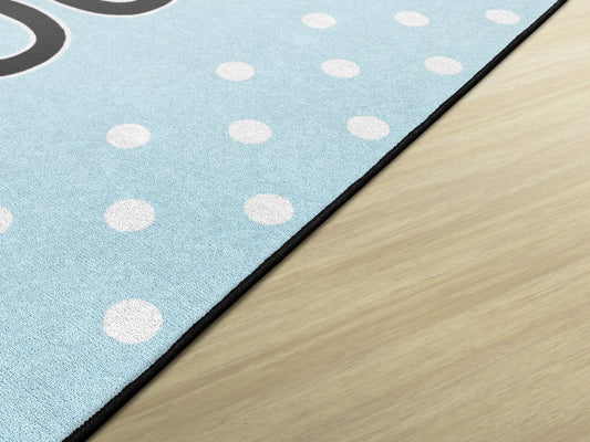 Light Blue Hooray For School Classroom Rug by Schoolgirl Style