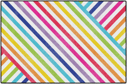Crisscross Rainbow Classroom Rug by Schoolgirl Style