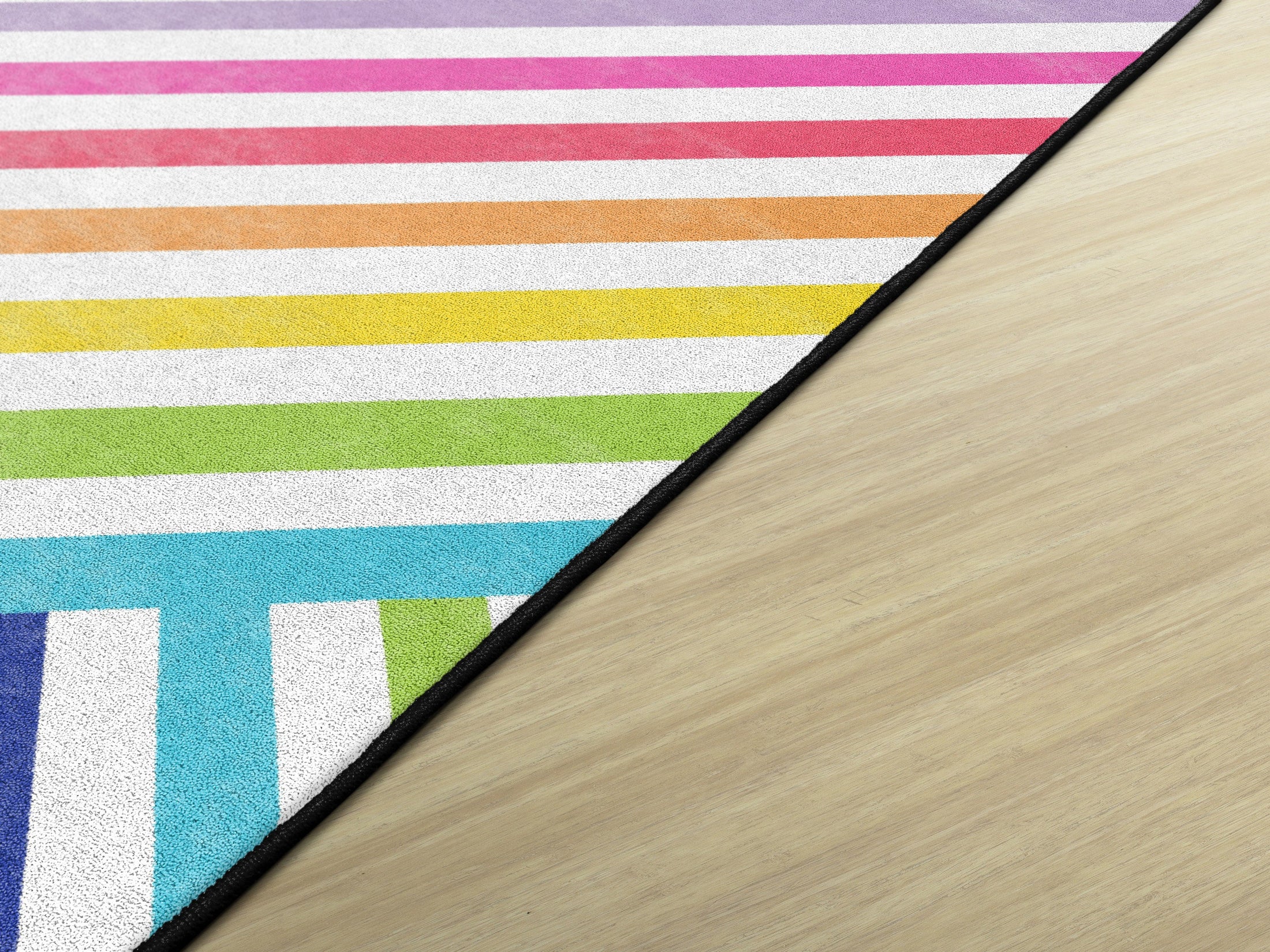 Crisscross Rainbow Classroom Rug by Schoolgirl Style