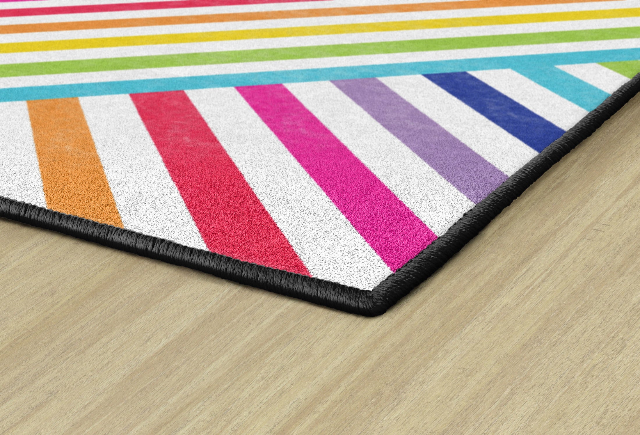 Crisscross Rainbow Classroom Rug by Schoolgirl Style