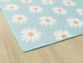 Load image into Gallery viewer, White Daisies on Blue Classroom Rug by Schoolgirl Style