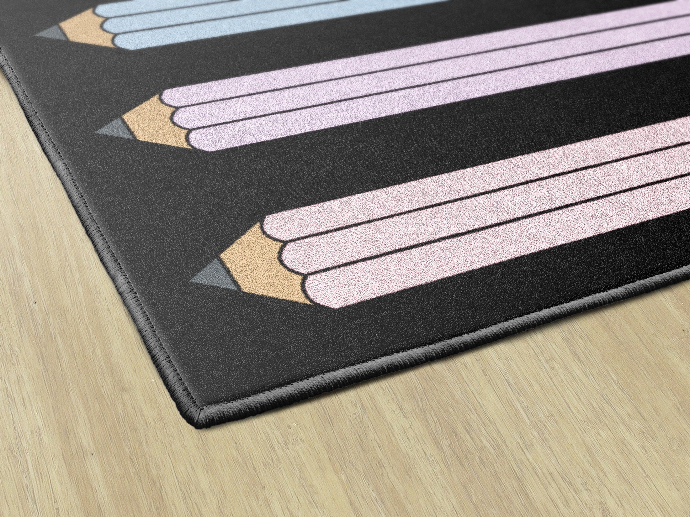 Pastel Pencils with Bows Classroom Rug by Schoolgirl Style