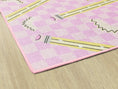Load image into Gallery viewer, Pencils on Pink Checkerboard Rug