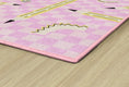 Load image into Gallery viewer, Pencils on Pink Checkerboard Rug