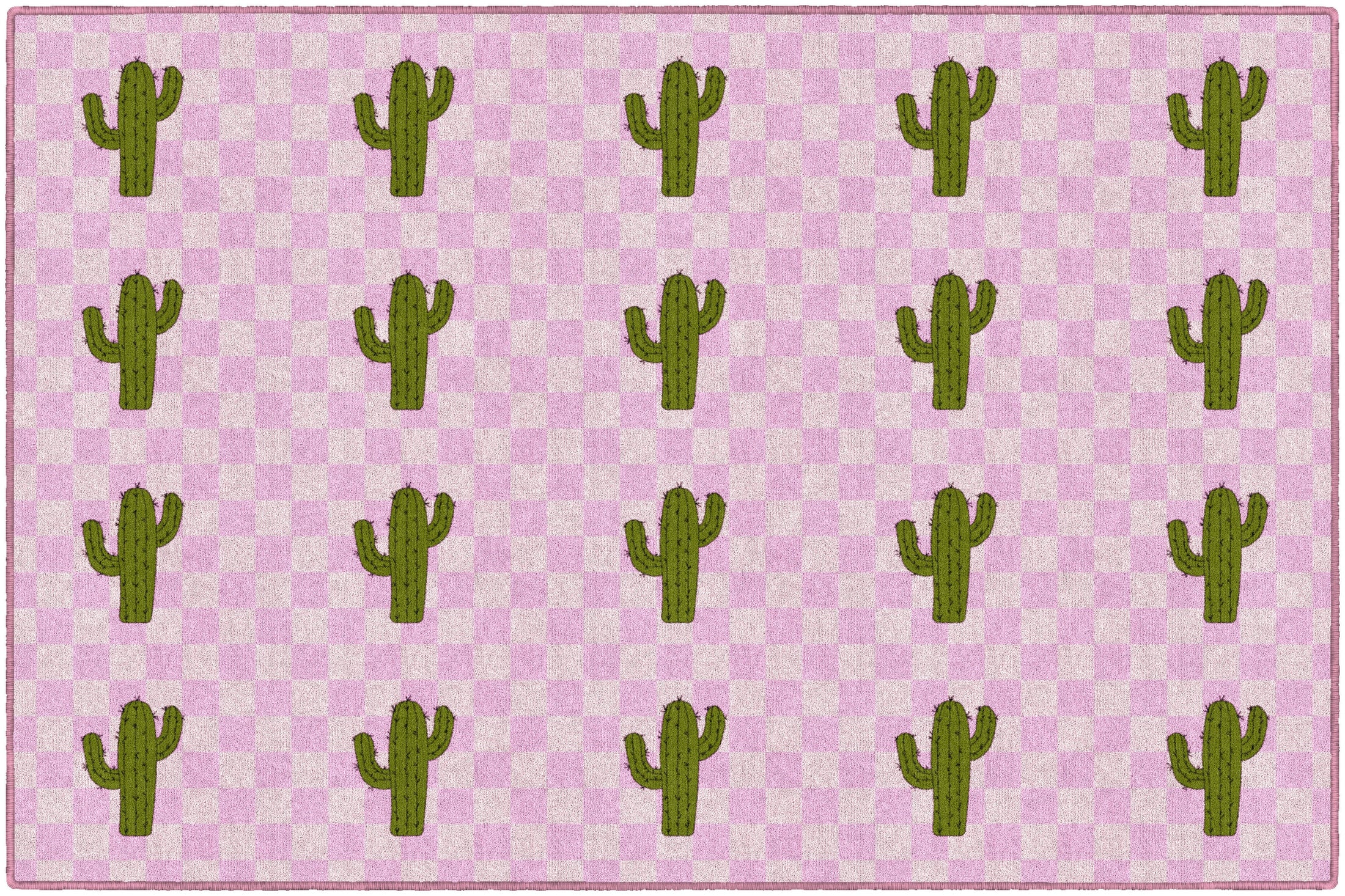 Light Pink Cactus Sit Spots Classroom Rug by Schoolgirl Style