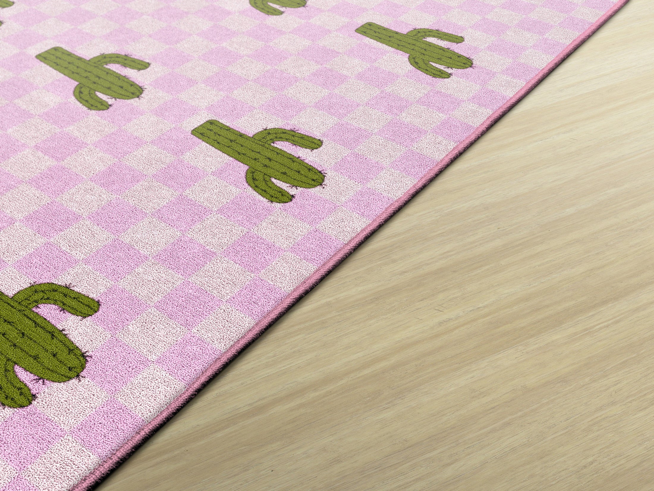 Light Pink Cactus Sit Spots Classroom Rug by Schoolgirl Style