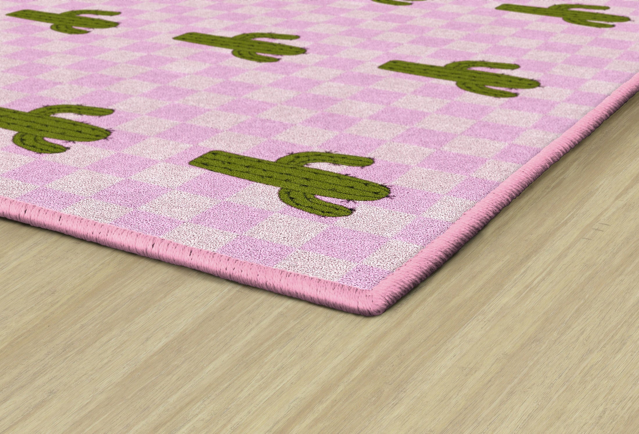 Light Pink Cactus Sit Spots Classroom Rug by Schoolgirl Style