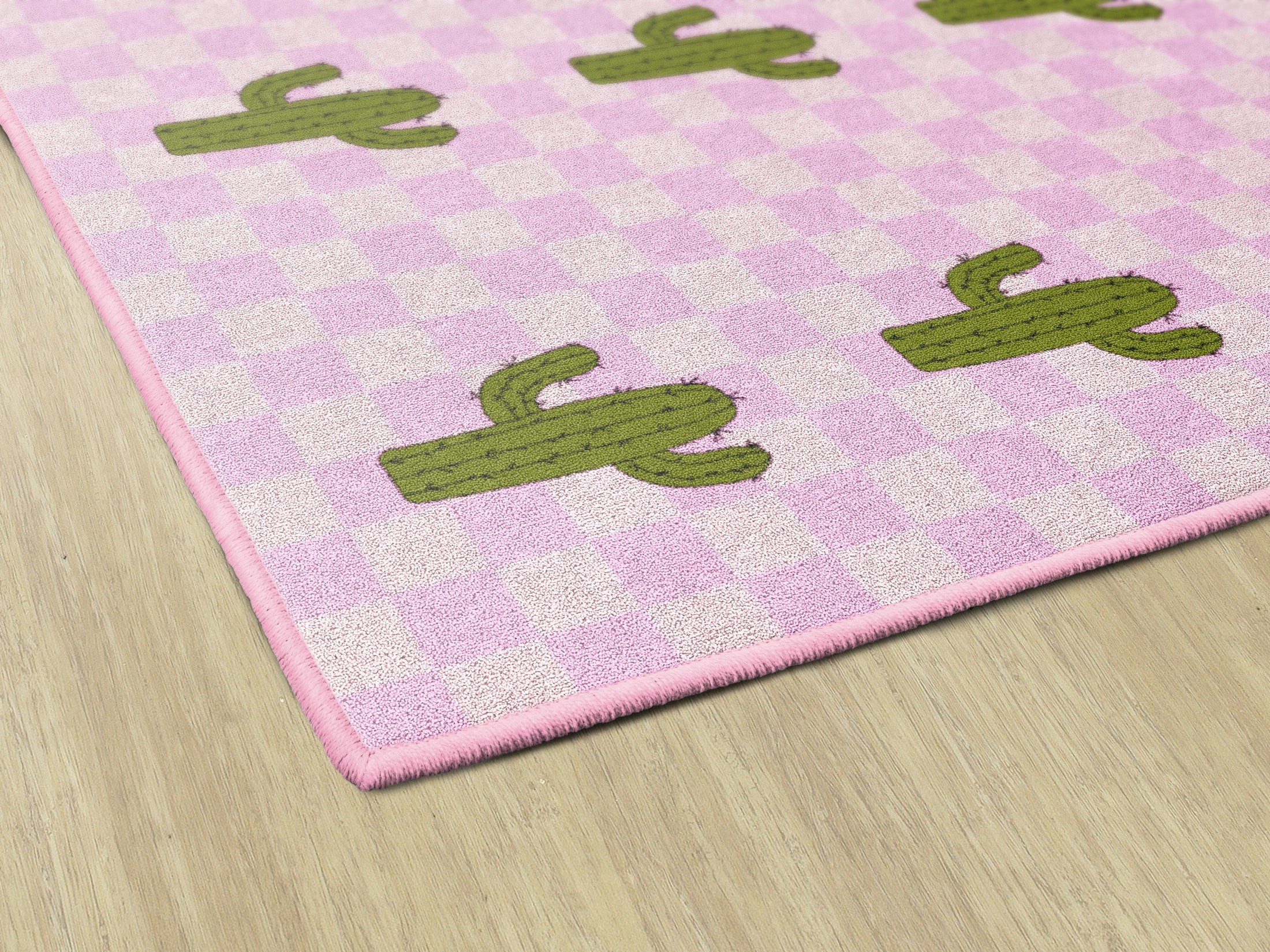 Light Pink Cactus Sit Spots Classroom Rug by Schoolgirl Style