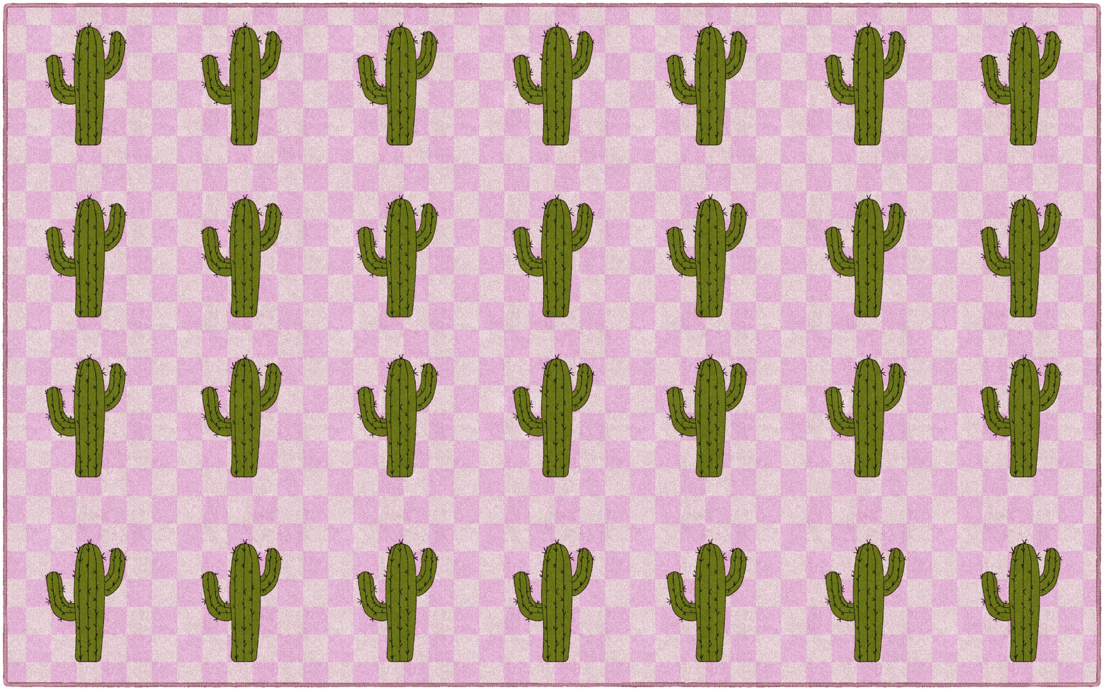 Light Pink Cactus Sit Spots Classroom Rug by Schoolgirl Style