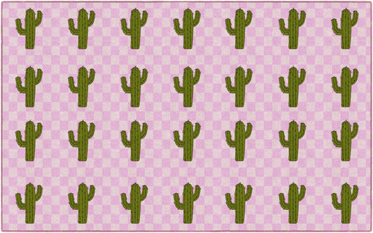 Light Pink Cactus Sit Spots Classroom Rug by Schoolgirl Style