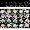 Load image into Gallery viewer, Composition notebook rug with pastel smiley sit spots
