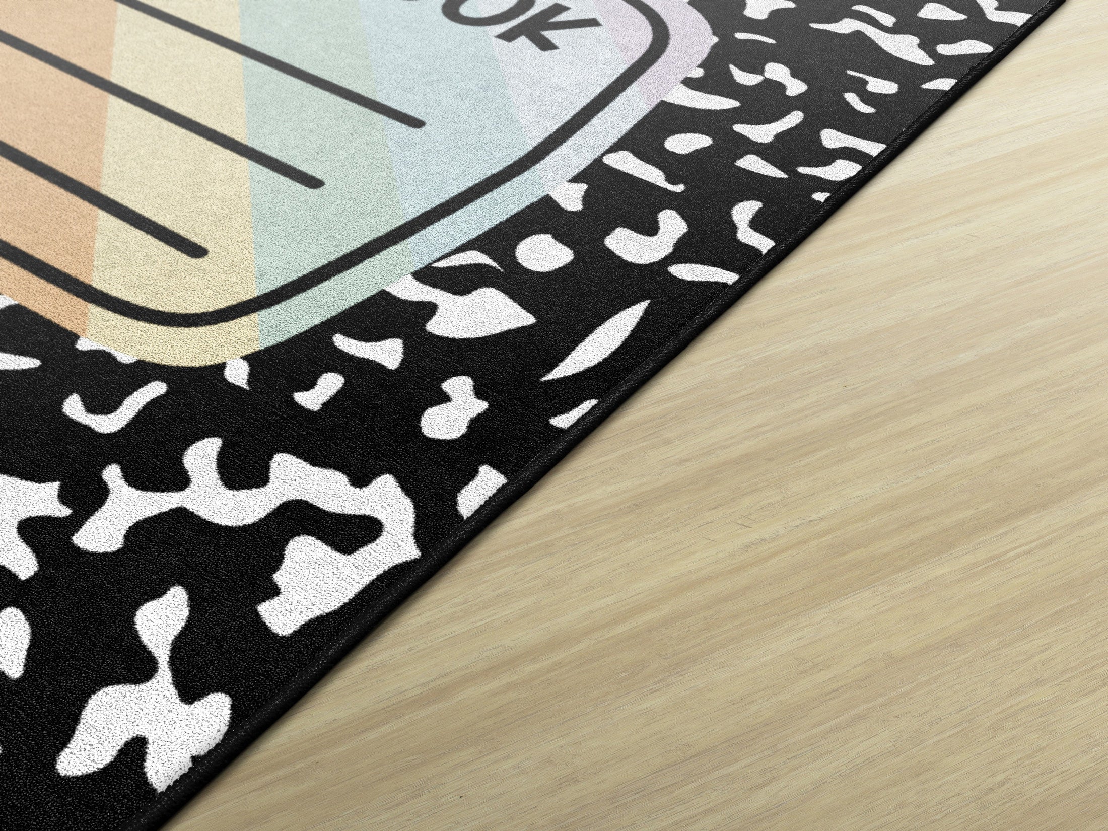 Composition Notebook With Pastel Label Classroom Rug by Schoolgirl Style