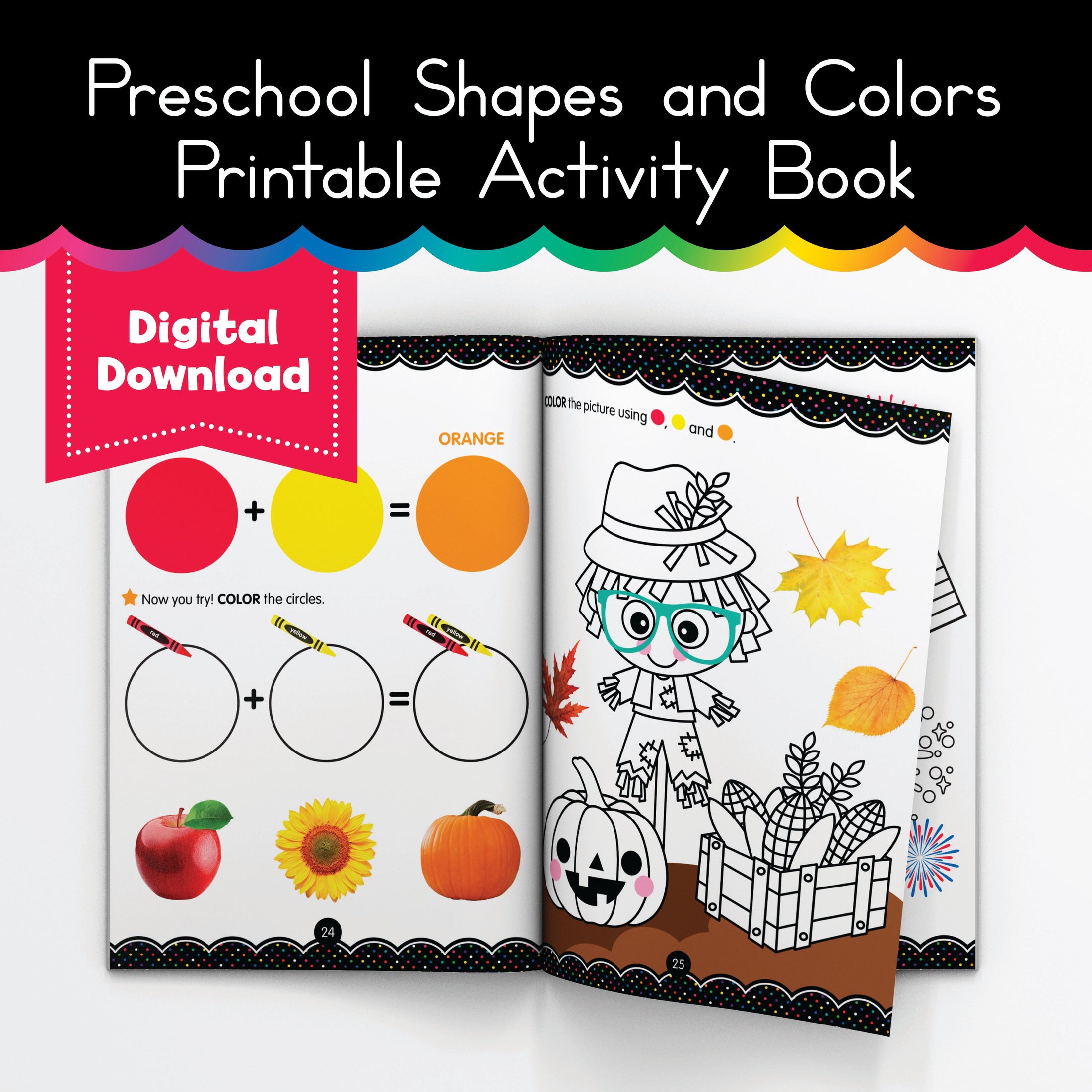 Preschool Shapes and Colors Printable Activity Book