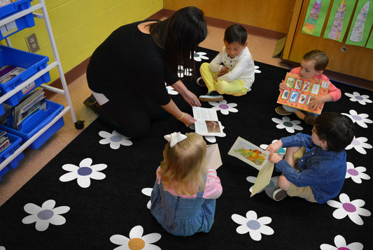 Daisies Sit Spots Classroom Rug by Schoolgirl Style