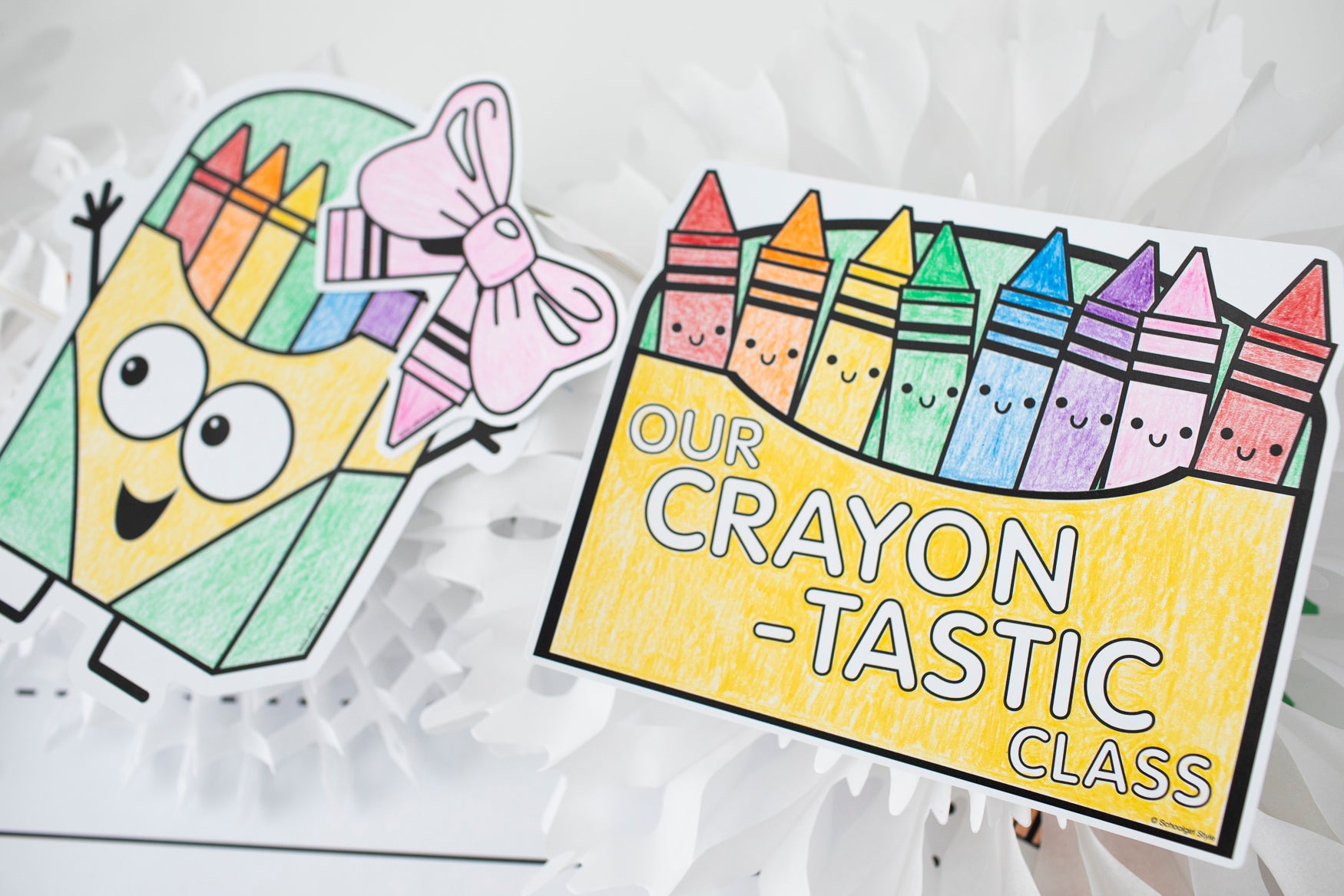 Second Grade September Crayon Box Craftivity Bulletin Board Set