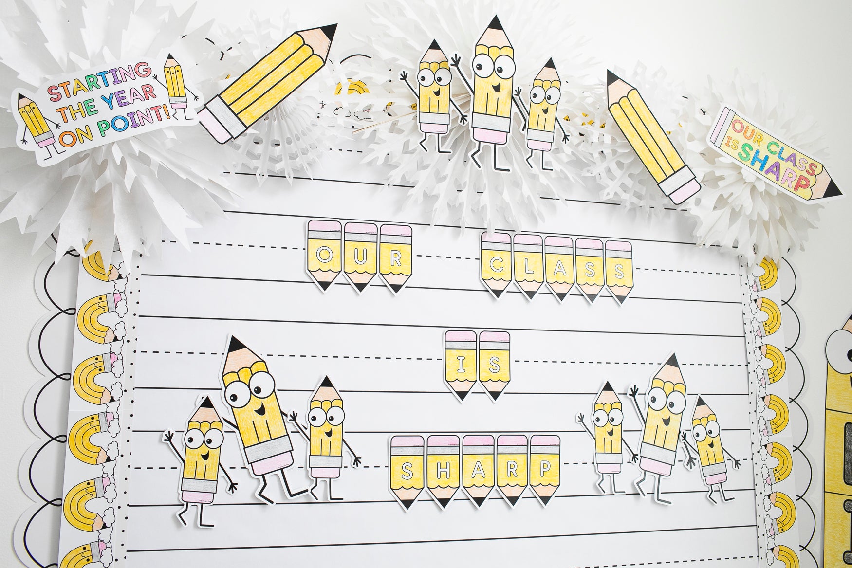 September Pencil Crafivity Bulletin Board Set