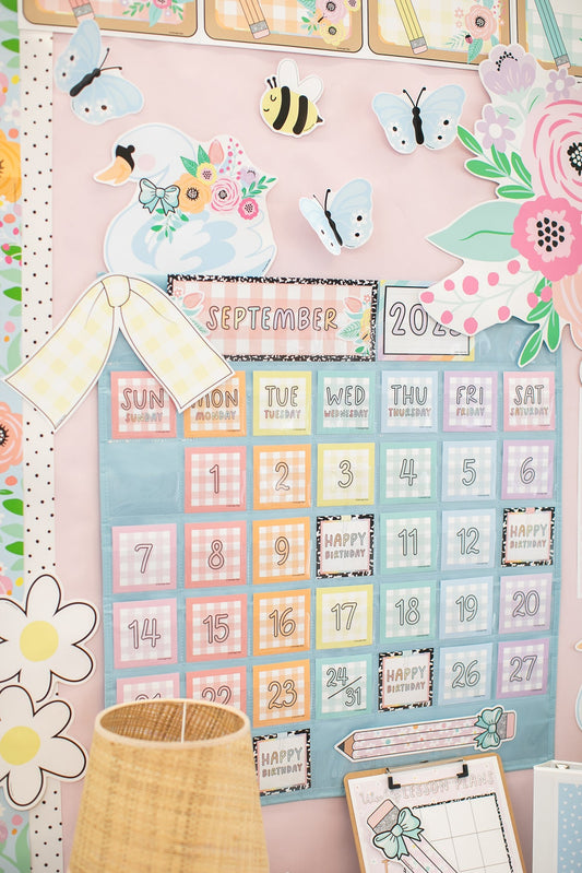 Blue Pocket Chart Calendar