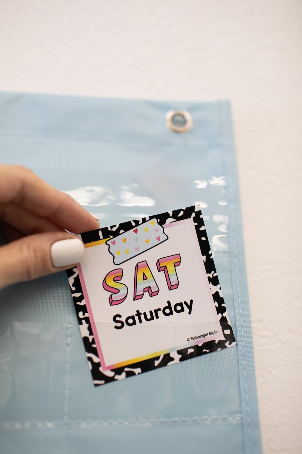 Blue Pocket Chart Calendar