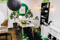 Load image into Gallery viewer, Greenery on Black Classroom Rug by Schoolgirl Style