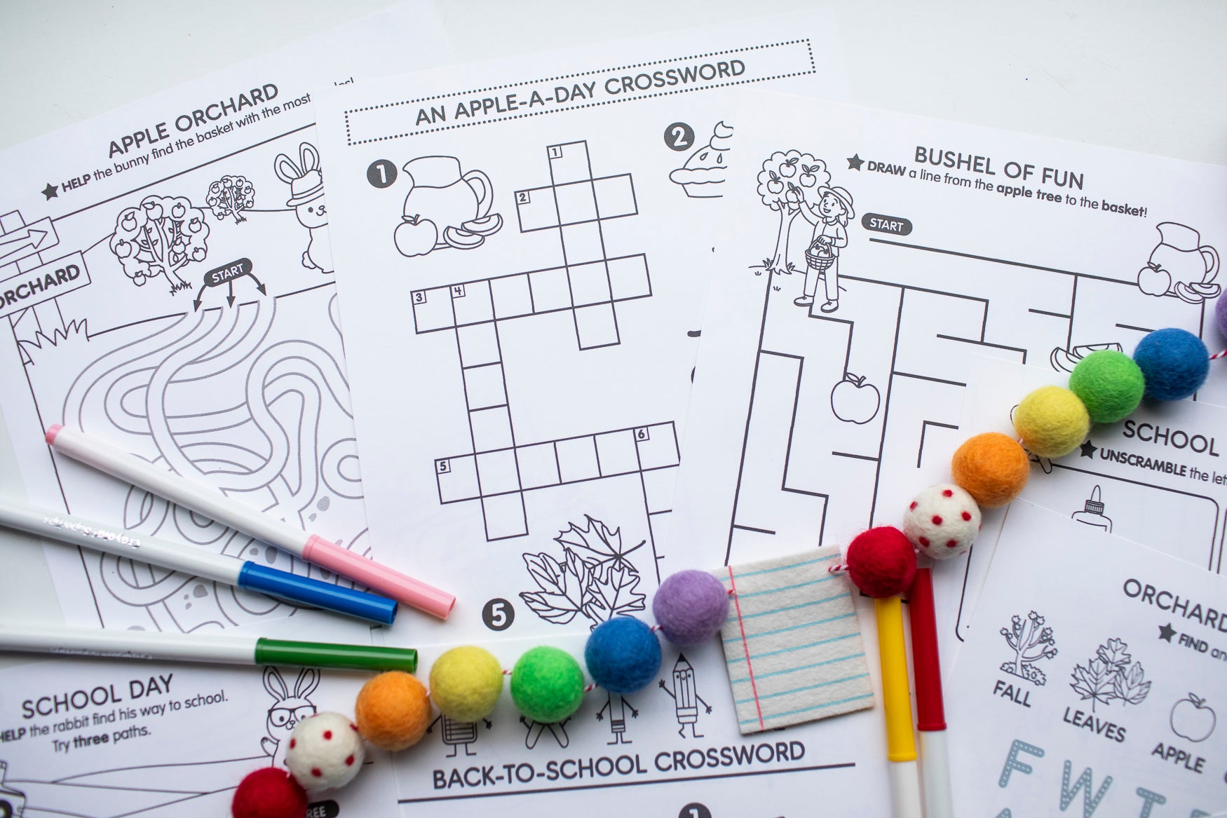 September Mazes and Word Searches