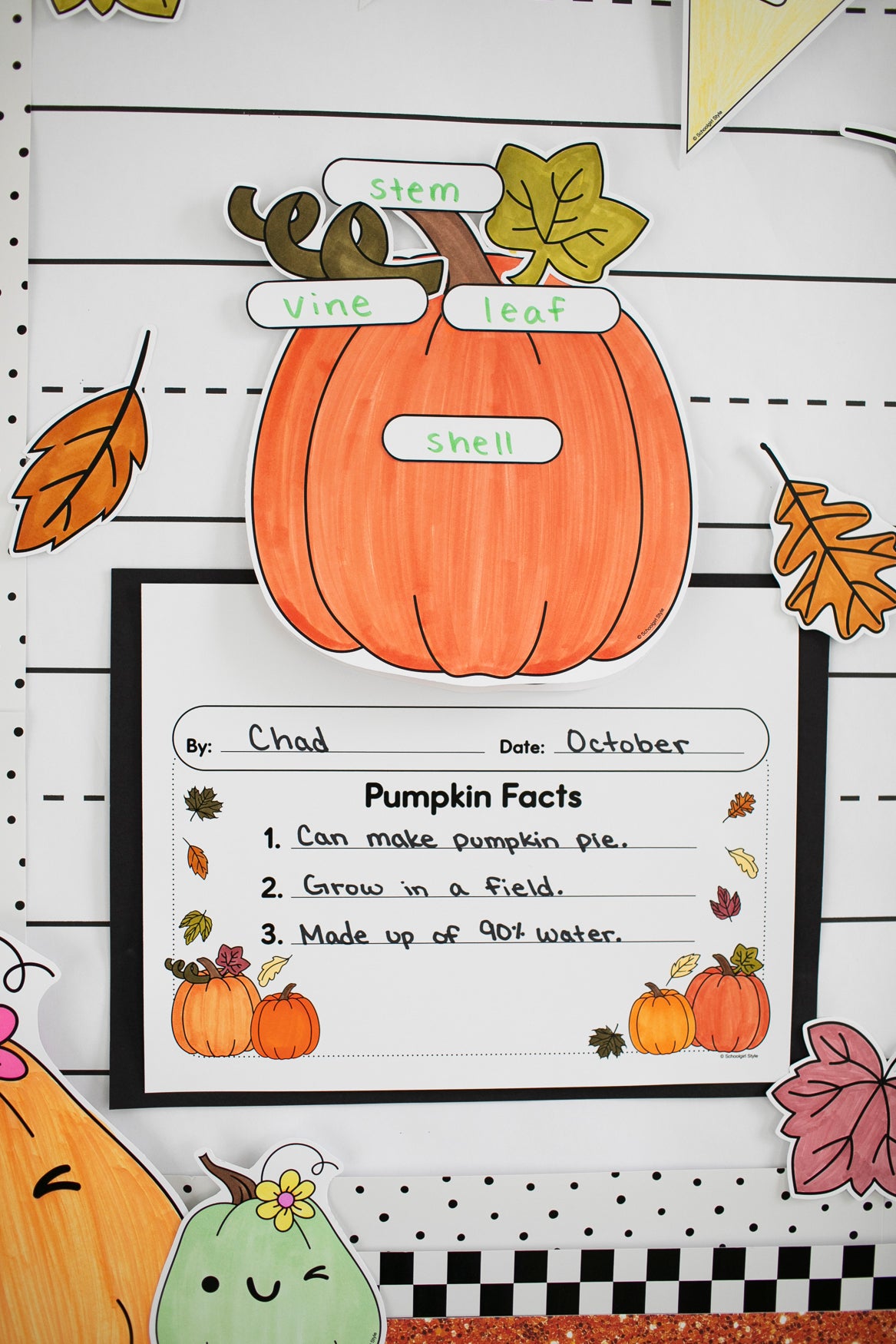 Pumpkin Facts Craft for kids