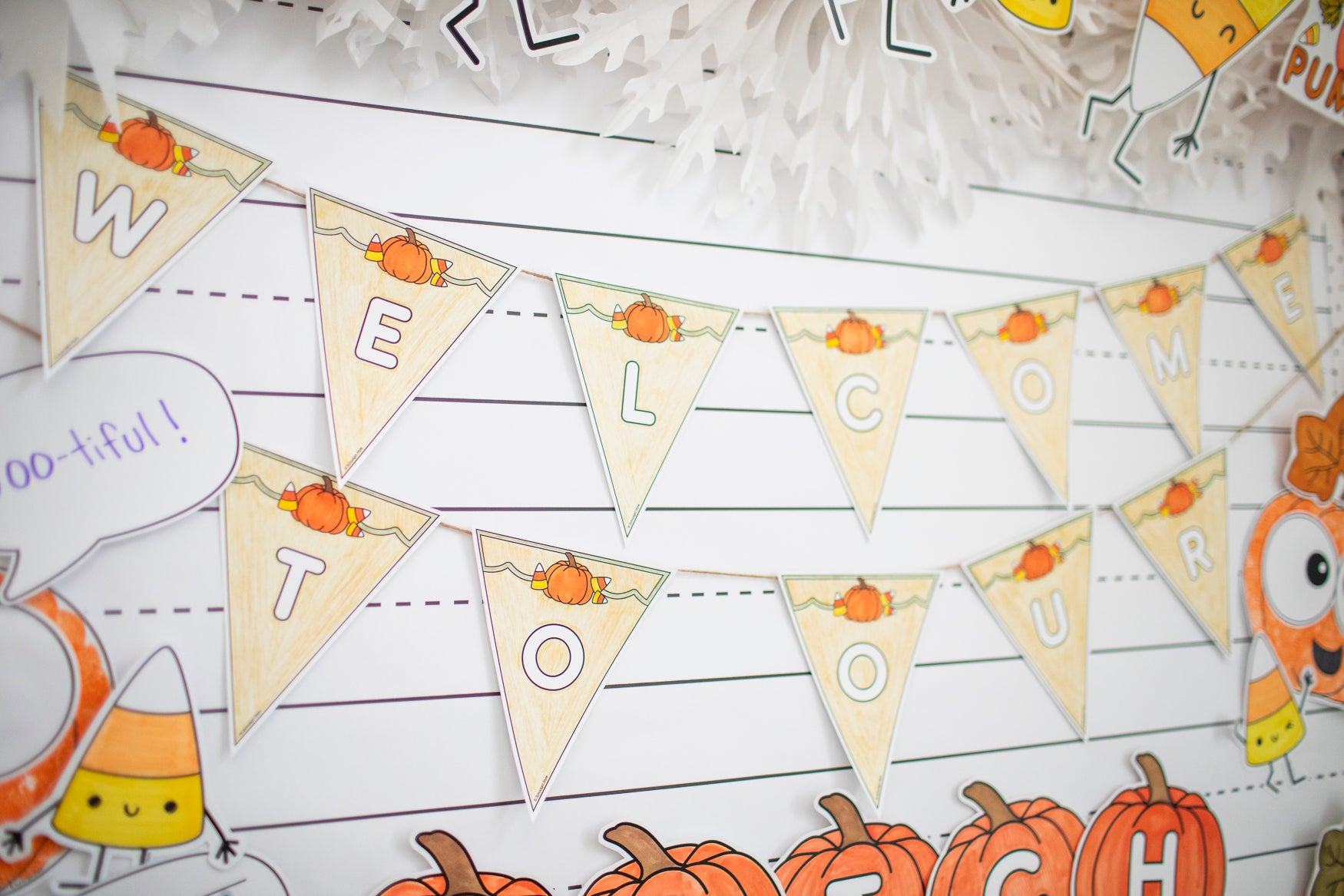 Printable October Hello Pumpkin Craftivity Bulletin Board Set