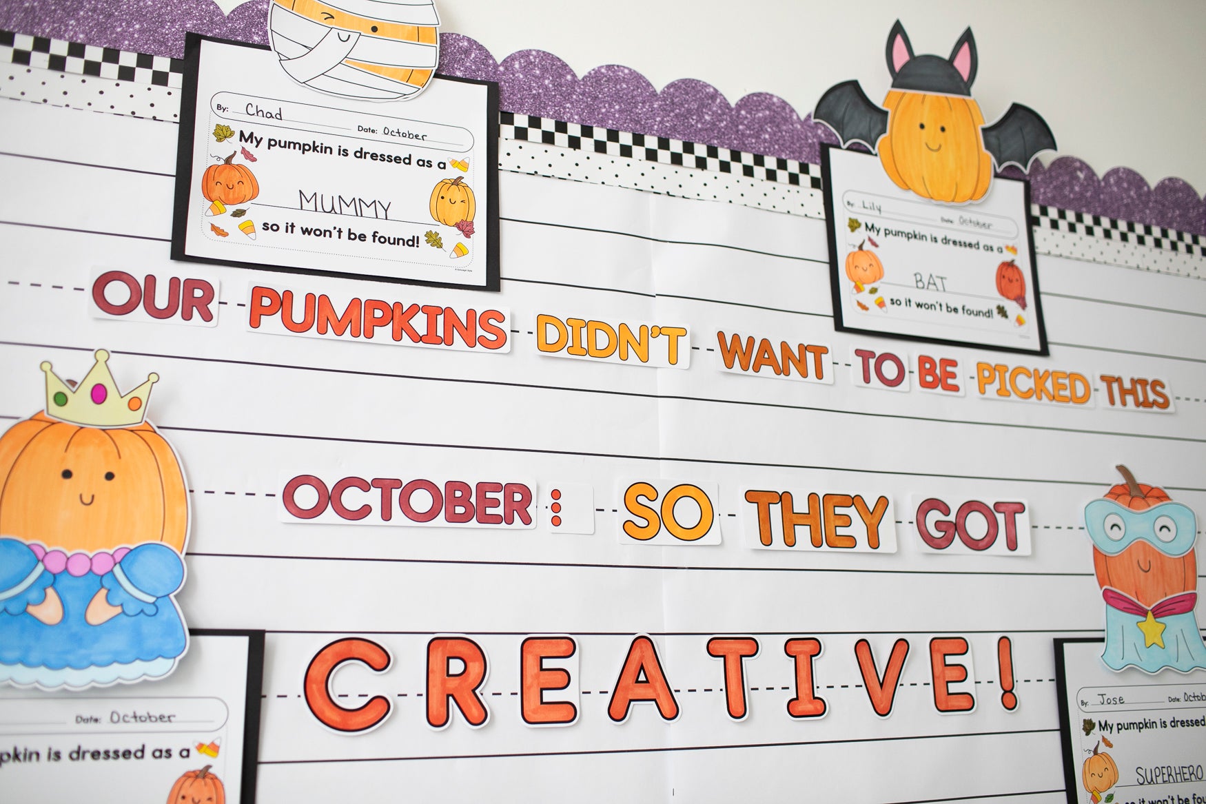 Pumpkins in Disguise Craft and bulletin board set