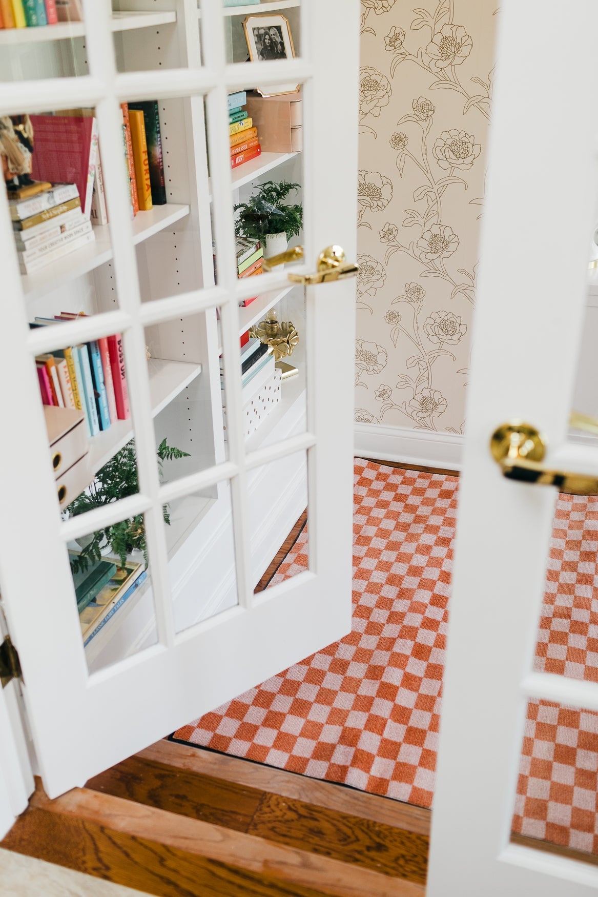 Coral Checkerboard Classroom Rug by Schoolgirl Style