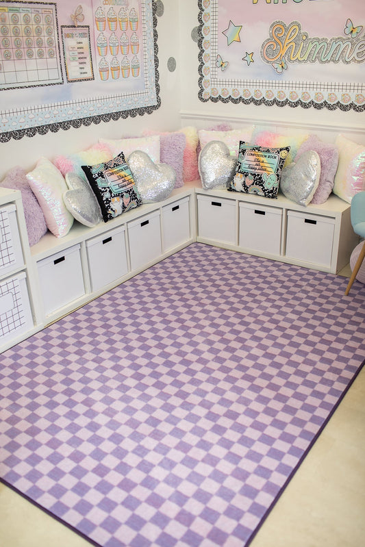 Lavender Checkerboard Rug