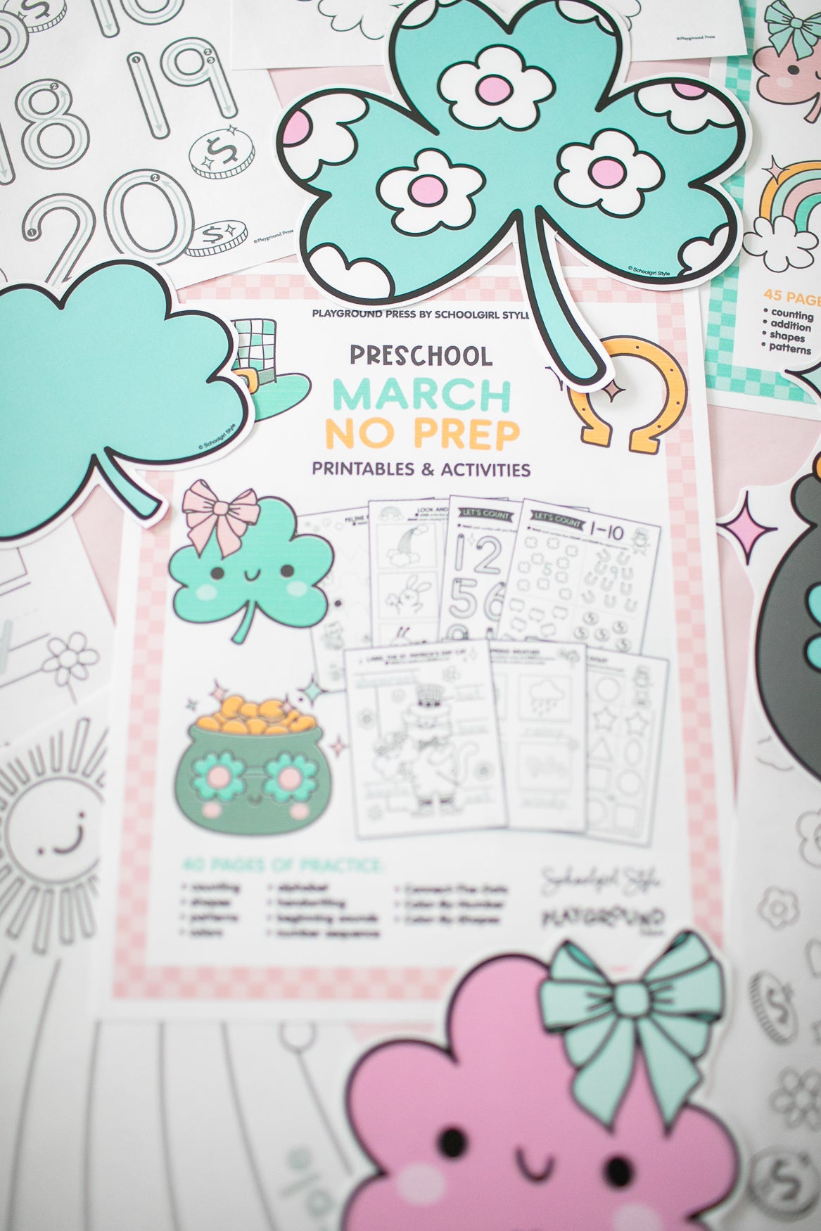 March Preschool No Prep Printable Worksheets and Activities