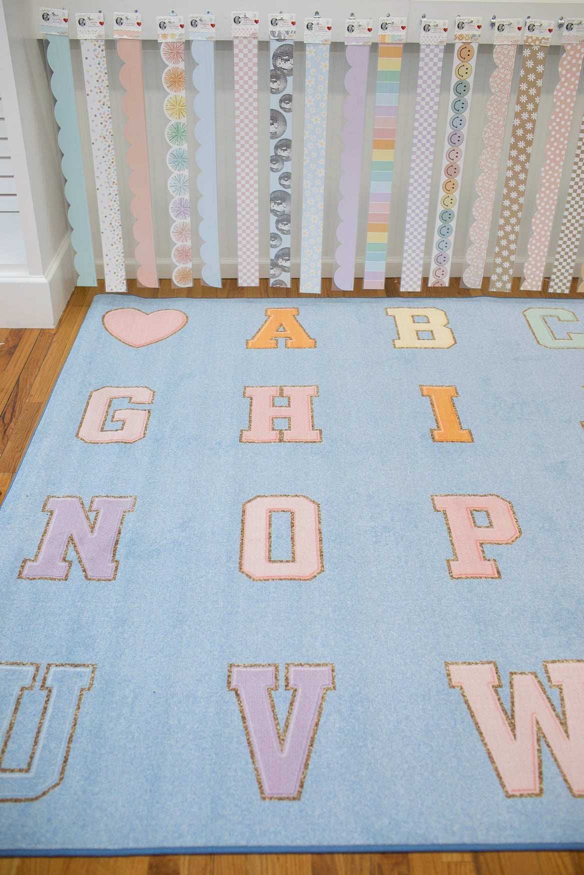 Sky Blue ABC's Sit Spots Classroom Rug by Schoolgirl Style