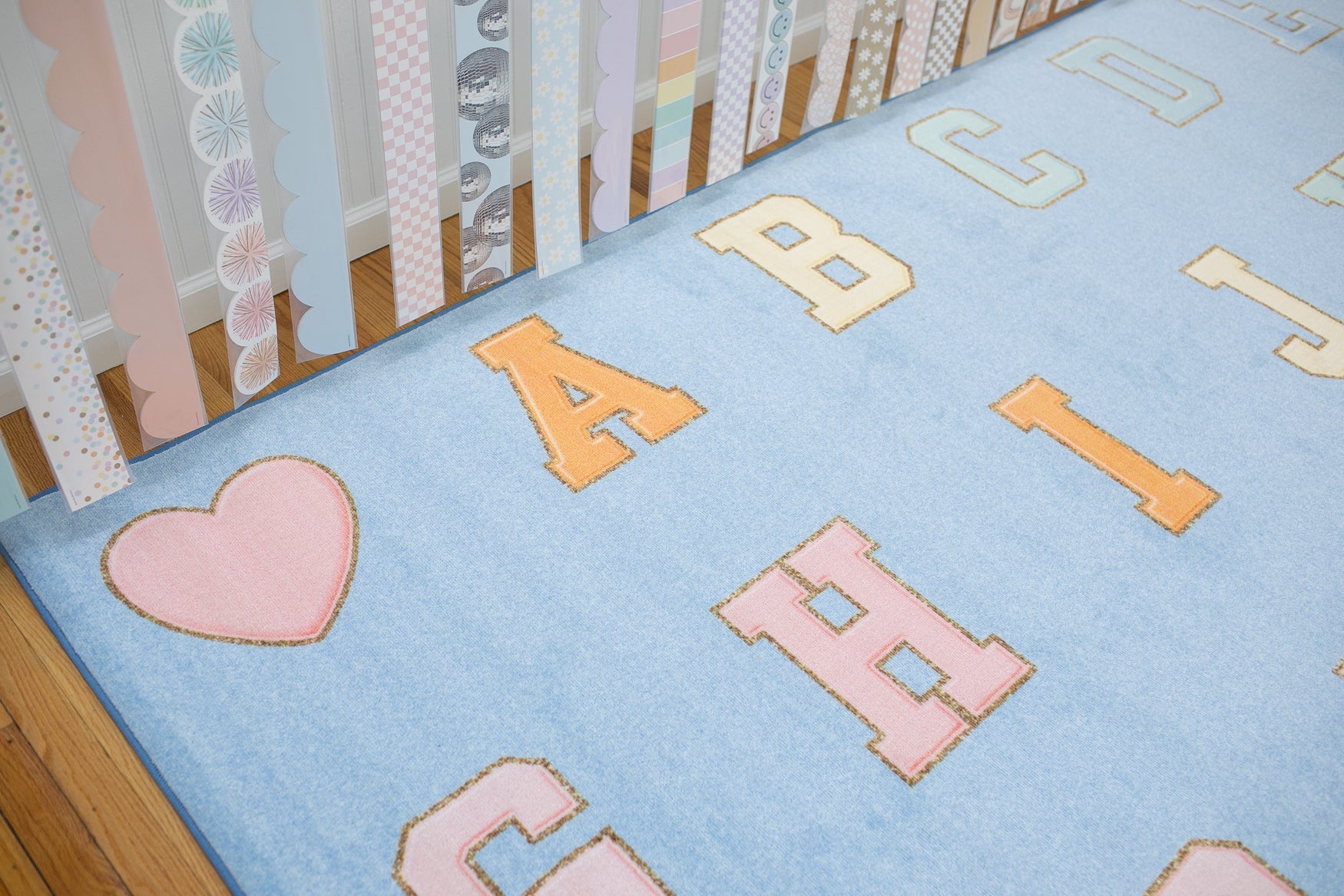 Sky Blue ABC's Sit Spots Classroom Rug by Schoolgirl Style