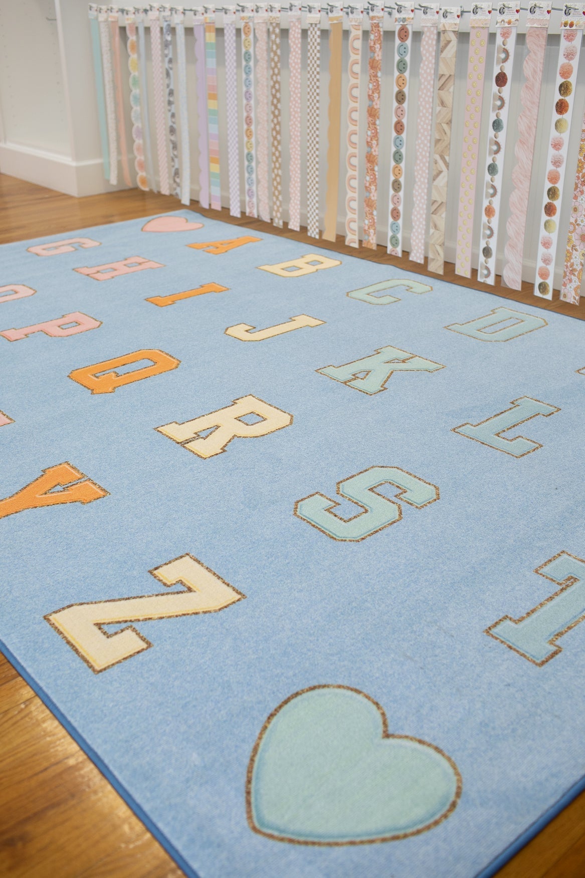 Sky Blue ABC's Sit Spots Classroom Rug by Schoolgirl Style